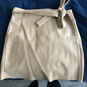Wilfred Beige leather wrap skirt